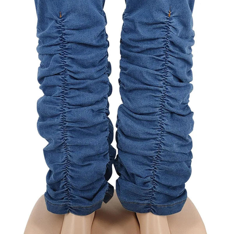 Plus Size Denim Jacket And Jeans Set