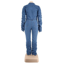 Plus Size Denim Jacket And Jeans Set