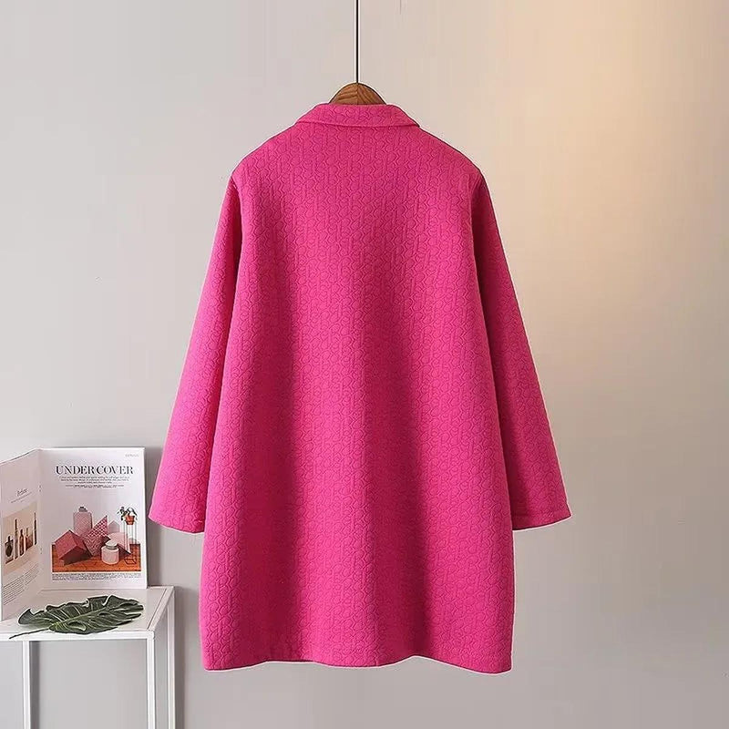 Plus Size Embossed Spring Jacket