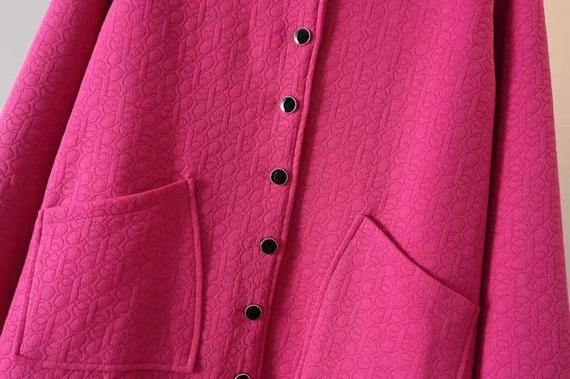 Plus Size Embossed Spring Jacket