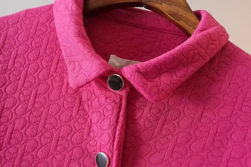 Plus Size Embossed Spring Jacket