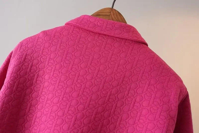 Plus Size Embossed Spring Jacket