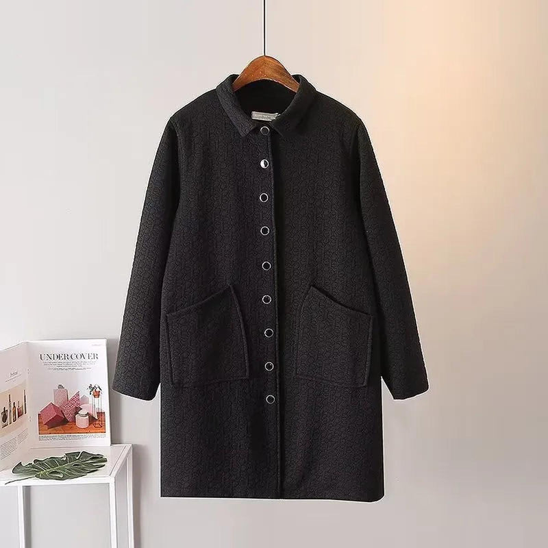 Plus Size Embossed Spring Jacket