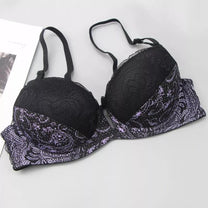 Plus-Size Embroidered Lace Push-Up Bra