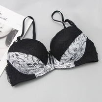 Plus-Size Embroidered Lace Push-Up Bra