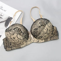 Plus-Size Embroidered Lace Push-Up Bra