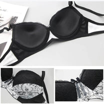 Plus-Size Embroidered Lace Push-Up Bra