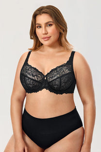 Plus Size Floral Lace Minimizer Bra