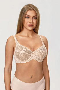Plus Size Floral Lace Minimizer Bra