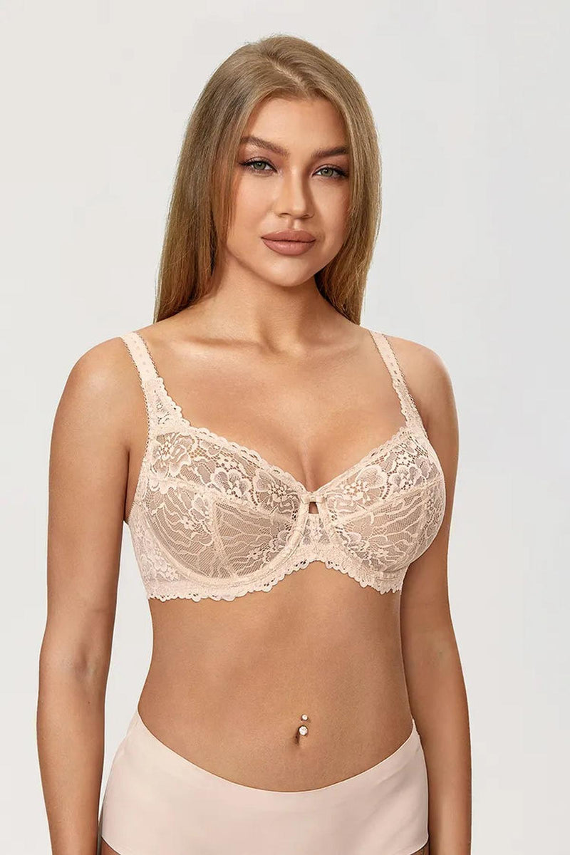 Plus Size Floral Lace Minimizer Bra
