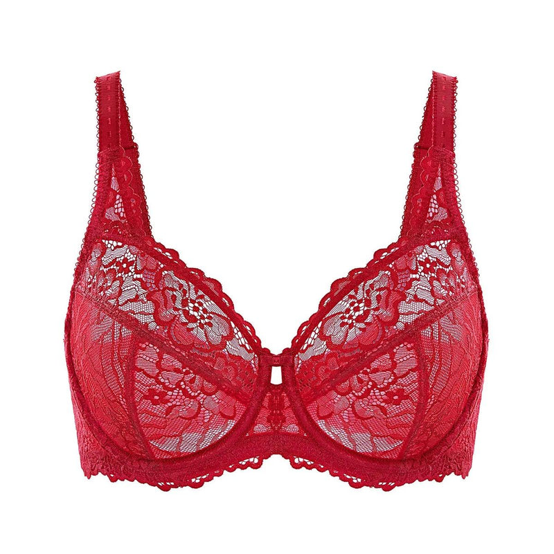 Plus Size Floral Lace Minimizer Bra