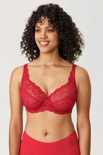 Plus Size Floral Lace Minimizer Bra