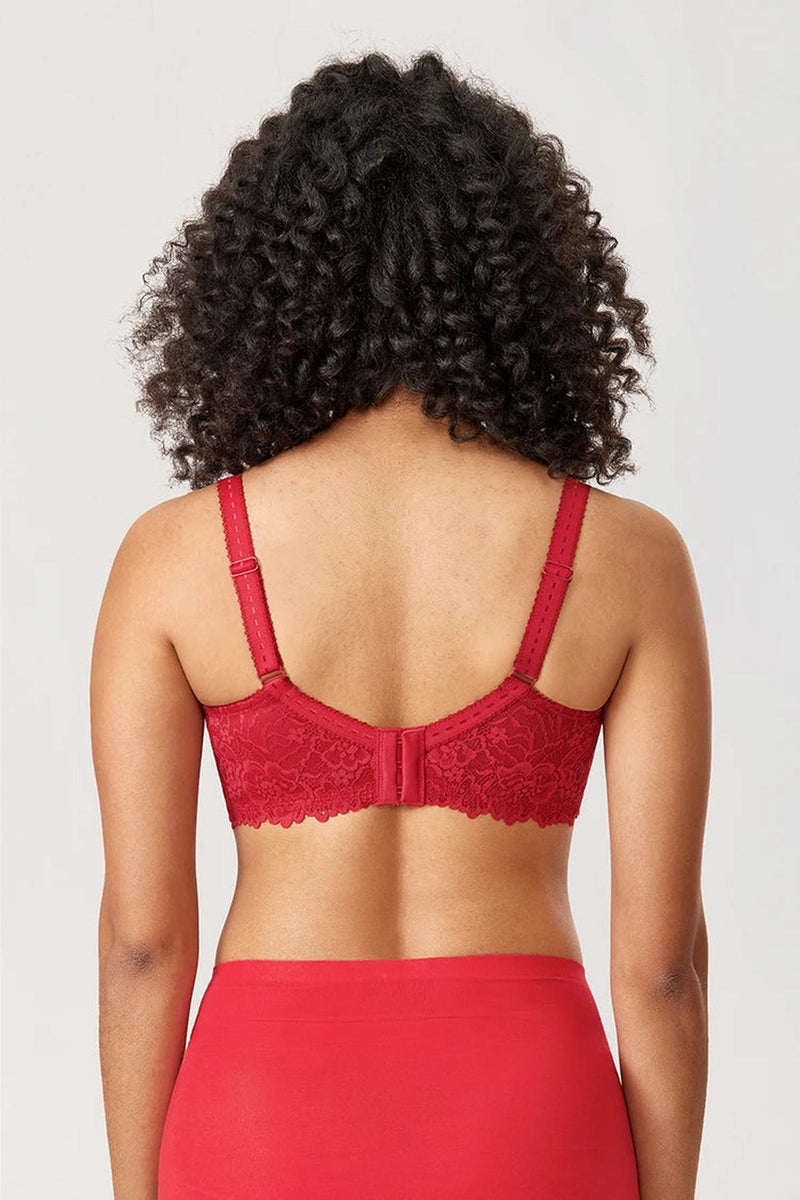 Plus Size Floral Lace Minimizer Bra