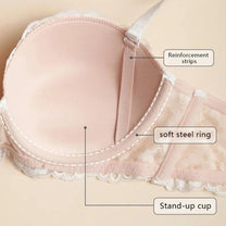 Plus Size Floral Lace Push-Up Bra