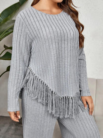 Plus Size Fringe Two-Piece Set