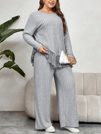 Plus Size Fringe Two-Piece Set