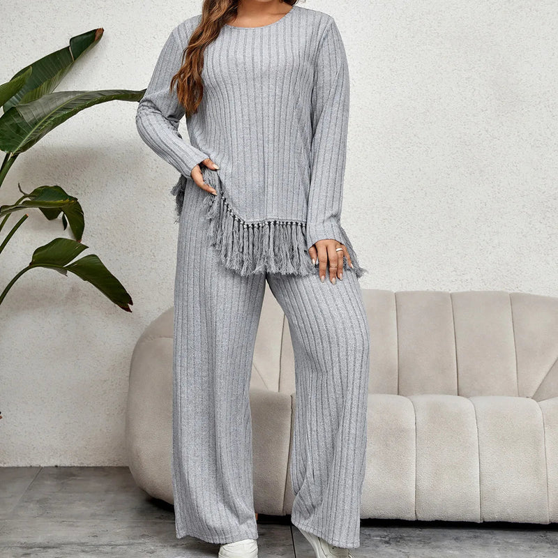 Plus Size Fringe Two-Piece Set