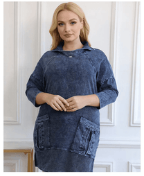 Plus Size Knit Denim Jacket For Curvy Figures