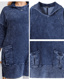 Plus Size Knit Denim Jacket For Curvy Figures