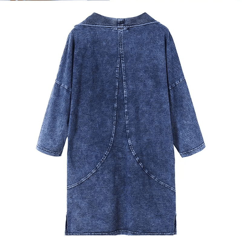 Plus Size Knit Denim Jacket For Curvy Figures