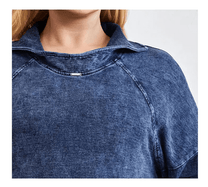 Plus Size Knit Denim Jacket For Curvy Figures