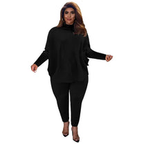 Plus Size Knit Lounge Set With Batwing Sleeves