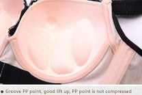 Plus Size Lace Bra With Palm Pattern And Steel Ring Support
