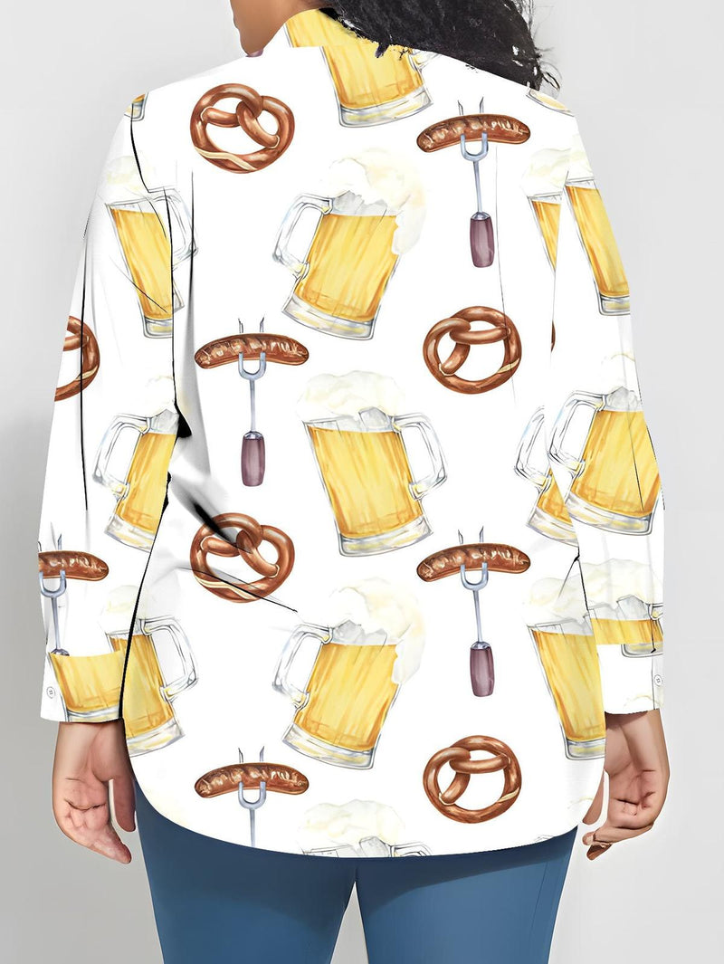 Plus Size Oktoberfest Blouse With All-Over Print