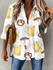 Plus Size Oktoberfest Blouse With All-Over Print