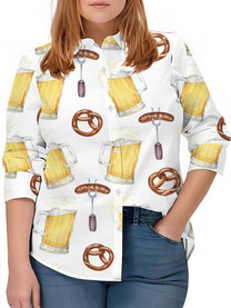 Plus Size Oktoberfest Blouse With All-Over Print