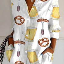 Plus Size Oktoberfest Blouse With All-Over Print