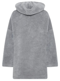 Plus Size Oversized Teddy Hoodie Dress With Pockets