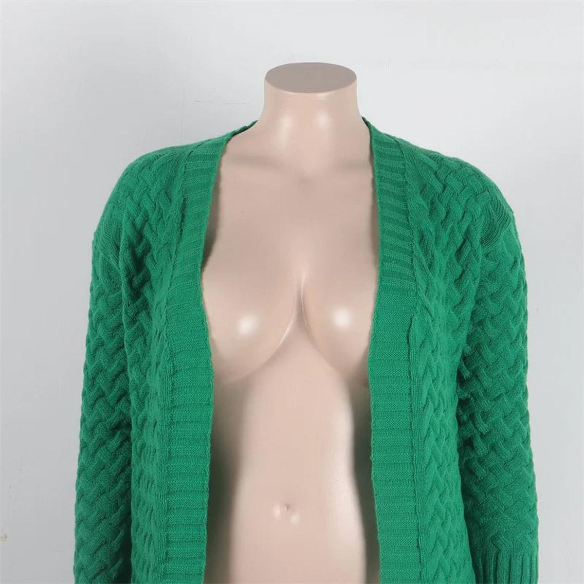 Plus Size Slim-Fit Knit Cardigan Sweater
