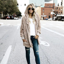 Plus Size Velvet Hooded Winter Coat