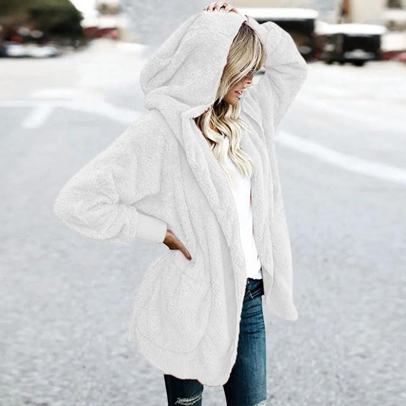 Plus Size Velvet Hooded Winter Coat