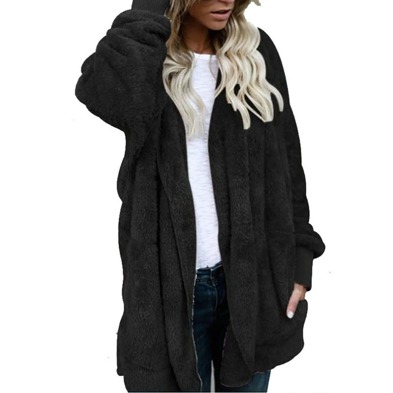 Plus Size Velvet Hooded Winter Coat