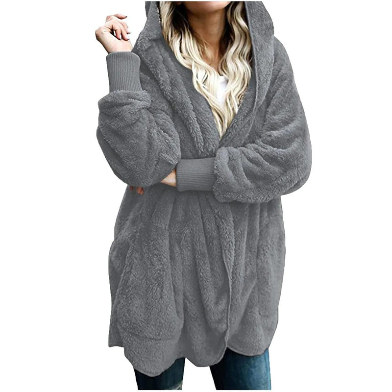 Plus Size Velvet Hooded Winter Coat