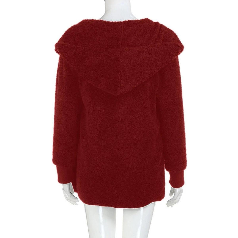 Plus Size Velvet Hooded Winter Coat