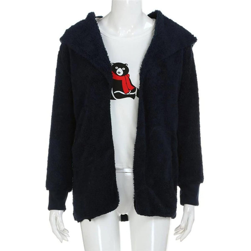 Plus Size Velvet Hooded Winter Coat