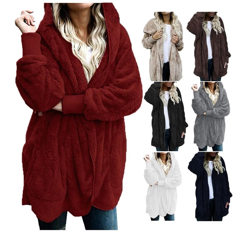 Plus Size Velvet Hooded Winter Coat