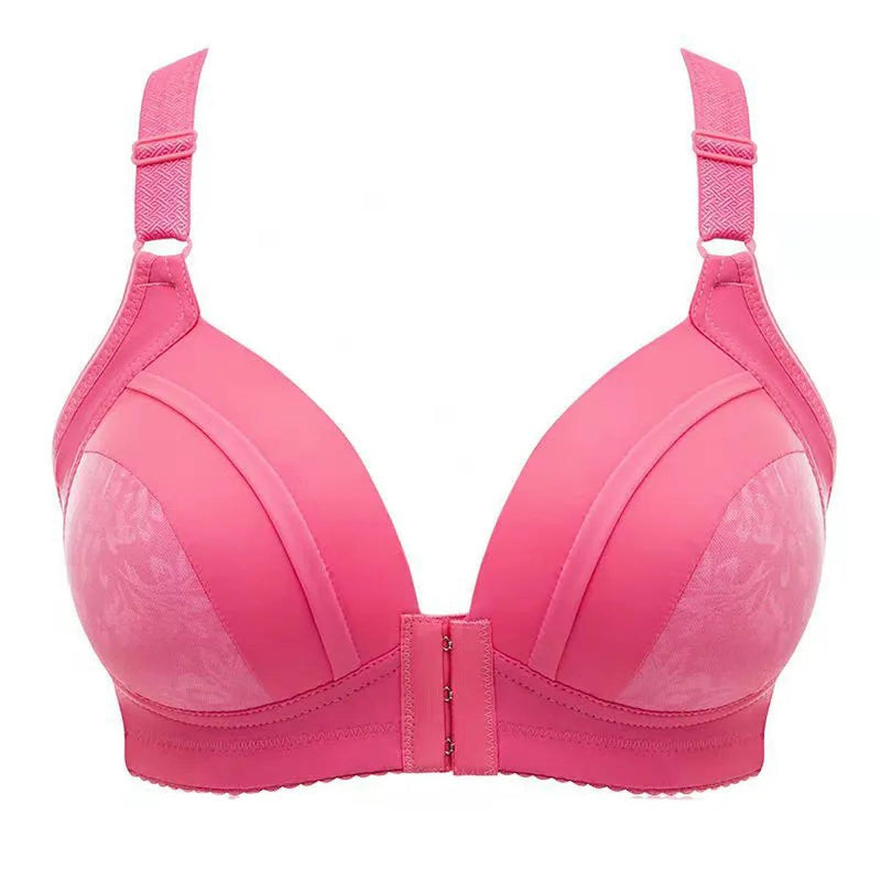 Plus-Size Wireless Push-Up Front Closure Bra