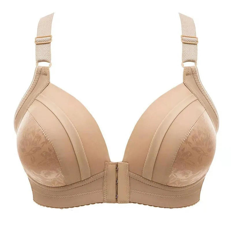Plus-Size Wireless Push-Up Front Closure Bra