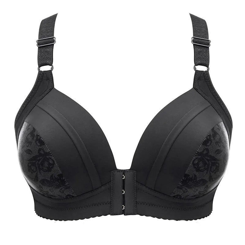 Plus-Size Wireless Push-Up Front Closure Bra