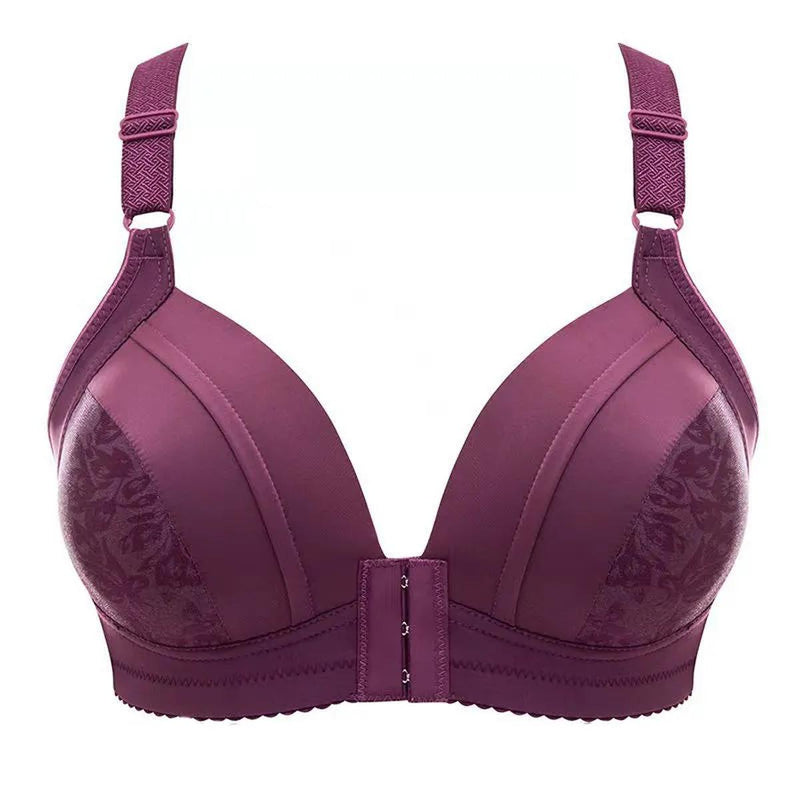 Plus-Size Wireless Push-Up Front Closure Bra