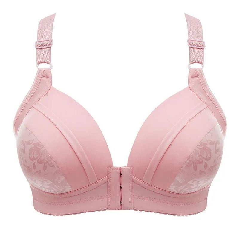 Plus-Size Wireless Push-Up Front Closure Bra