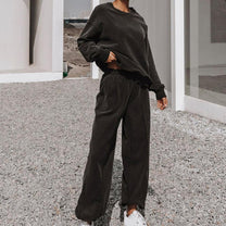 Plus-Size Women&#39;s Loungewear Set With Elastic Waistband