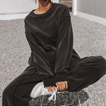 Plus-Size Women&#39;s Loungewear Set With Elastic Waistband