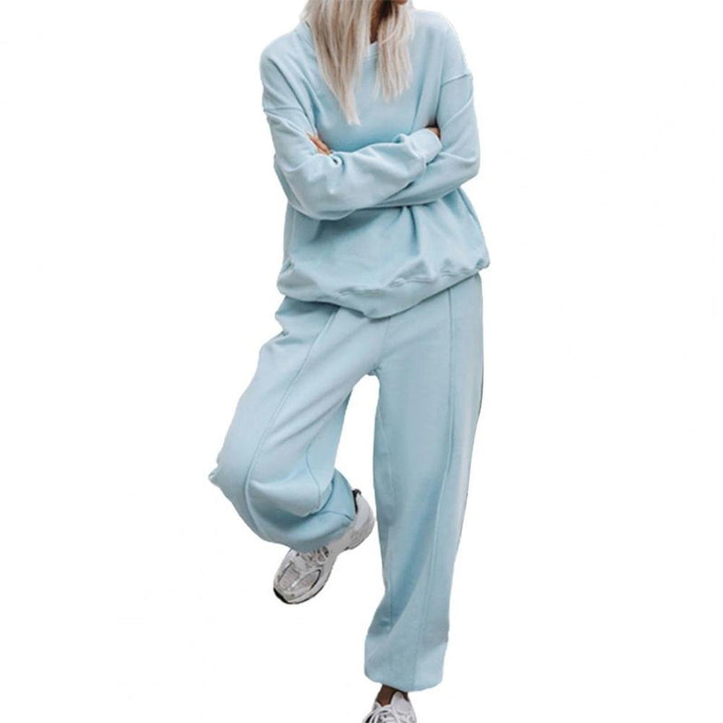 Plus-Size Women&#39;s Loungewear Set With Elastic Waistband