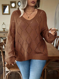 Plus Size Women&#39;s Oversized Knit Sweater for Autumn and Winter
