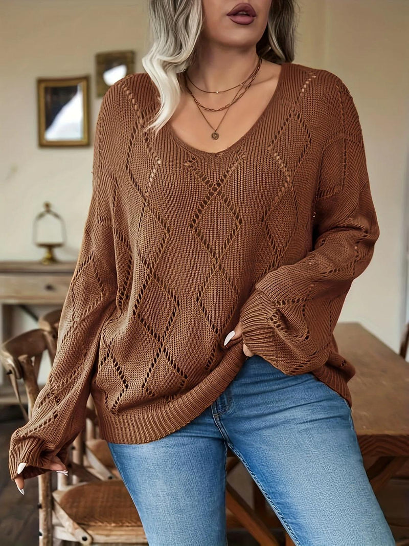 Plus Size Women&#39;s Oversized Knit Sweater for Autumn and Winter
